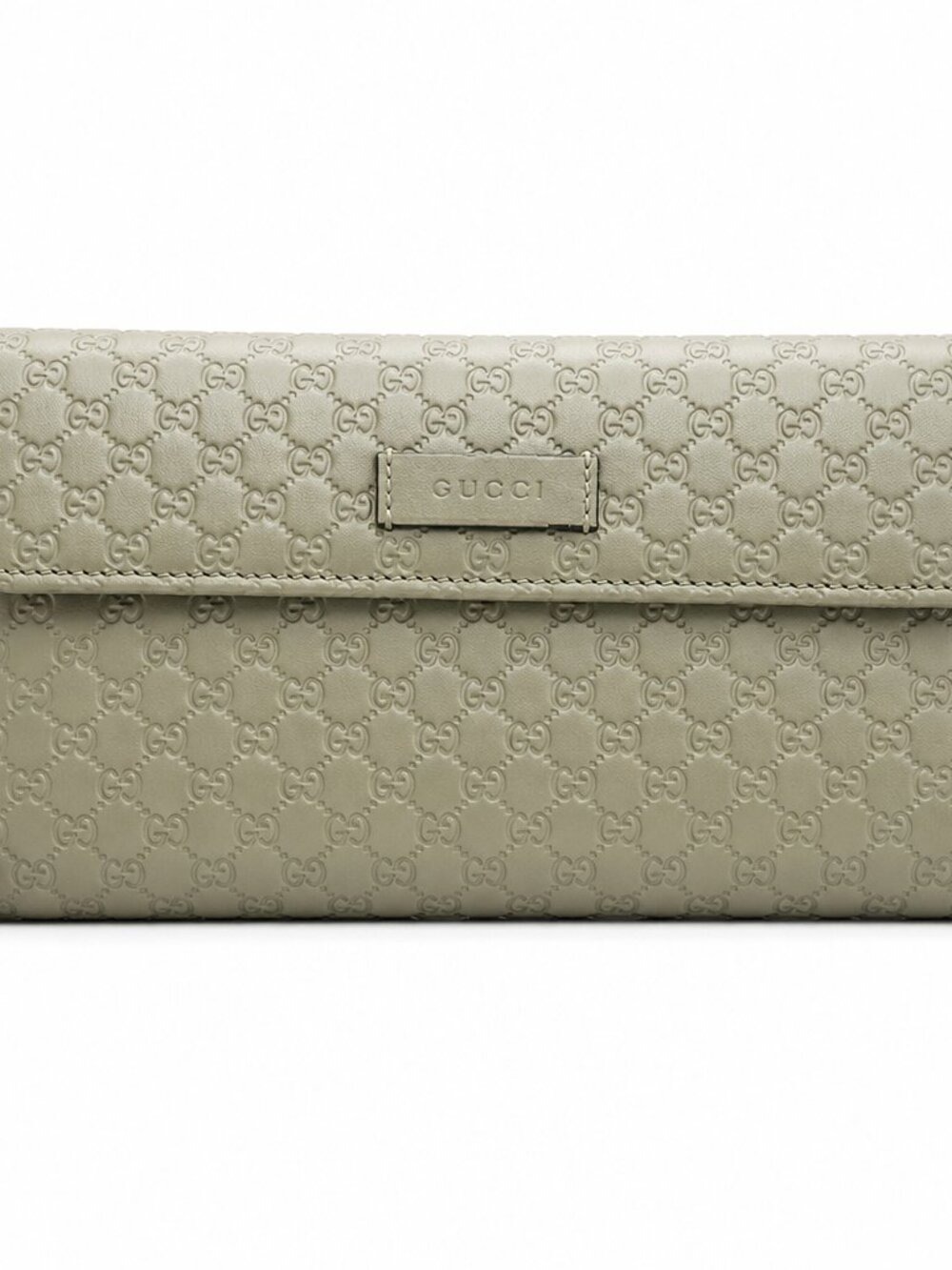 Authentic Gucci Gray GG Embossed Leather Zip Around Long Organizer Wallet – EUC